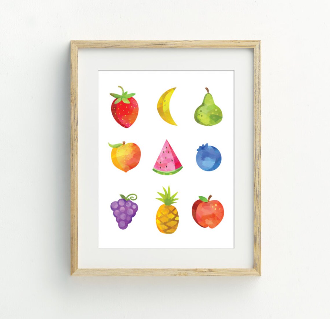Minimalist Fruit Kitchen Wall Art, Art Print