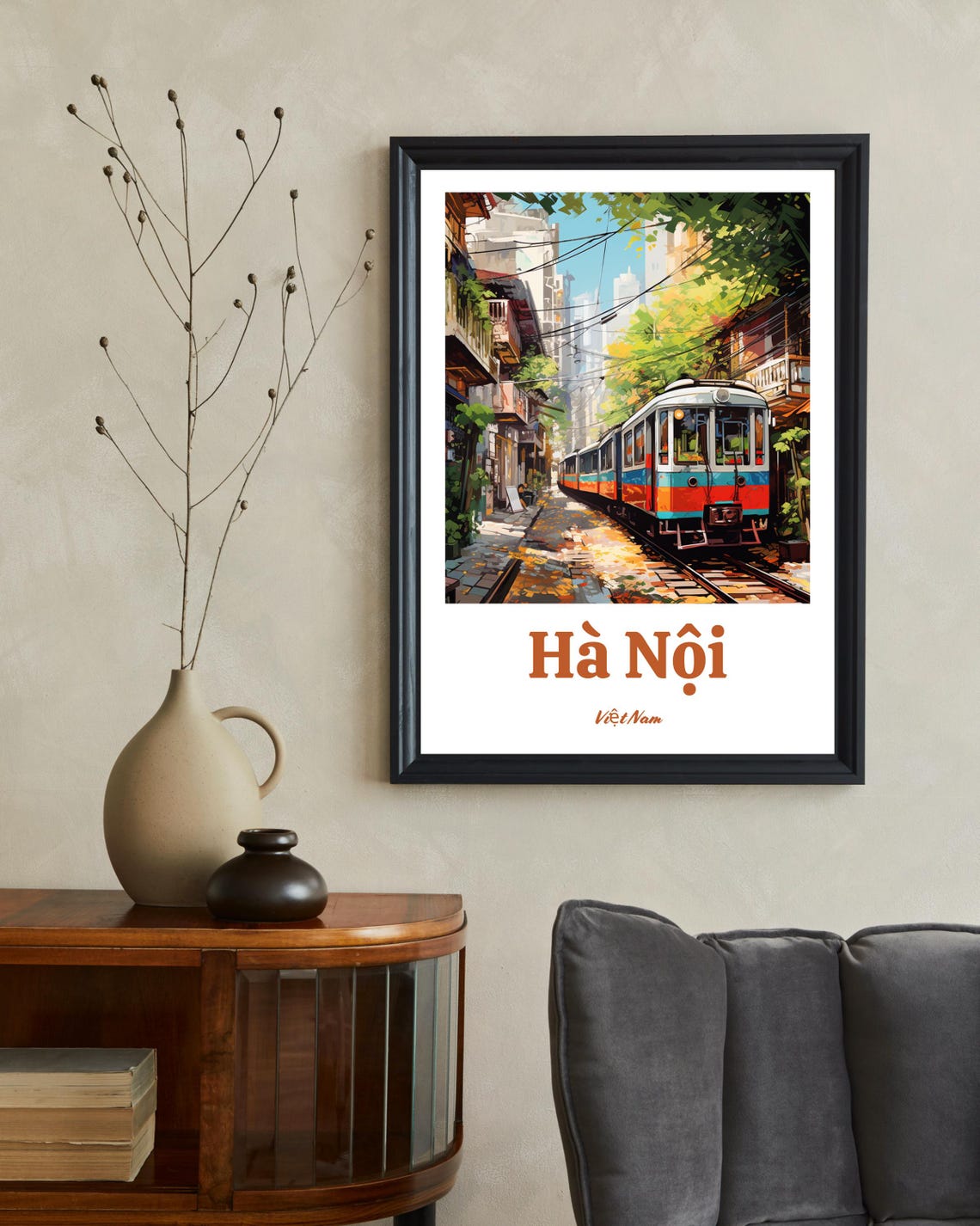 Hanoi Poster Hanoi Wall Art Hanoi Art Print Vietnam Poster Train Street Hanoi Wedding Gift Vietnam Travel Art Christmas Gift - Image 2