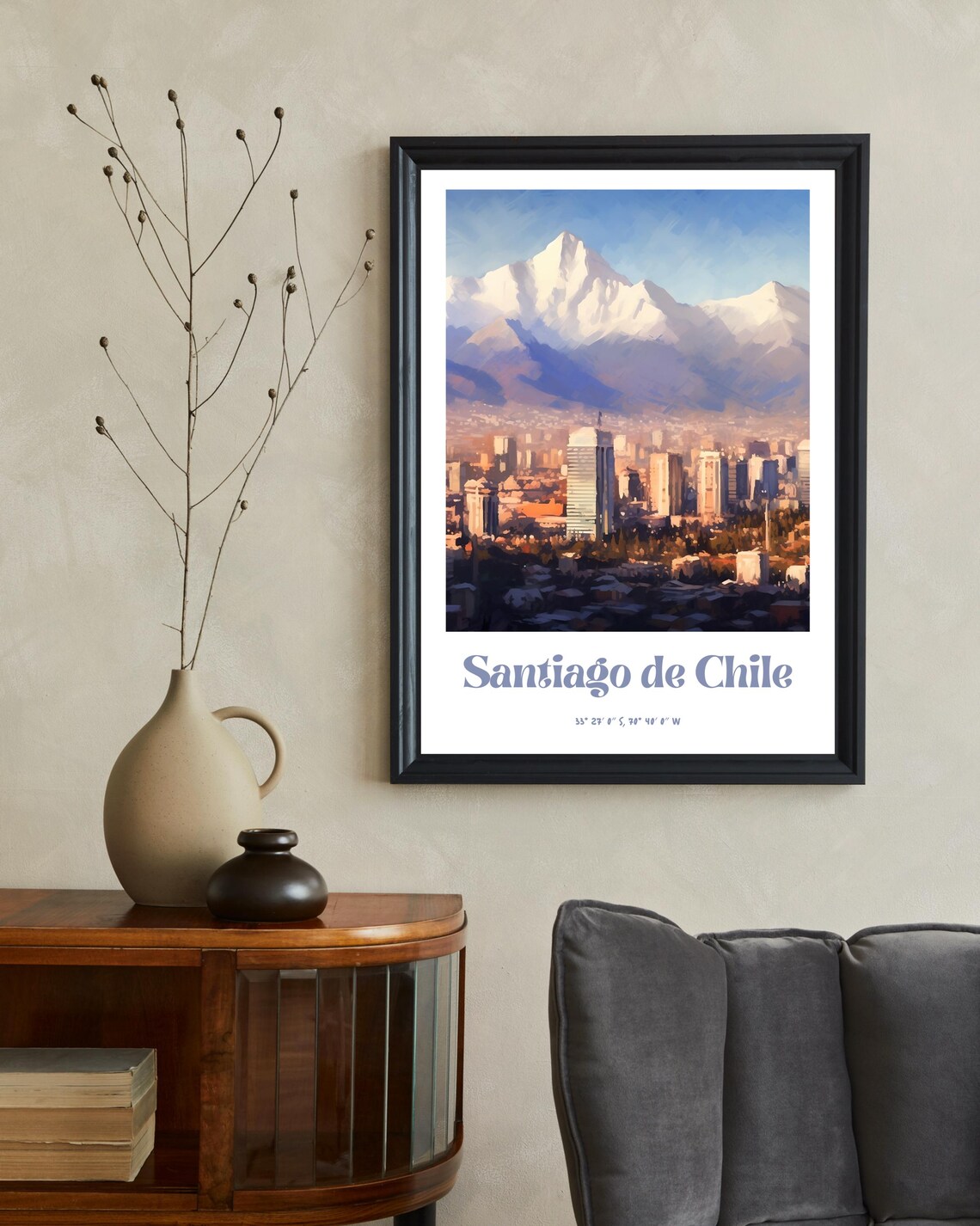 Santiago De Chile Travel Poster, Christmas Gift - Image 2