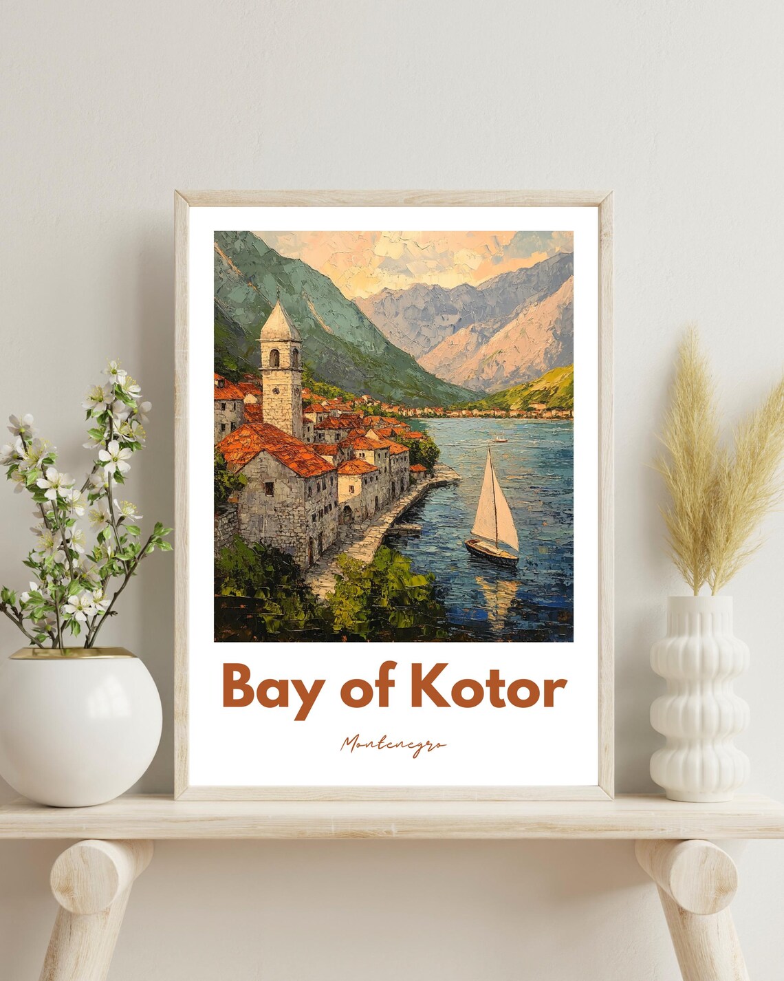 Kotor Montenegro Travel Poster, Bay Of Kotor