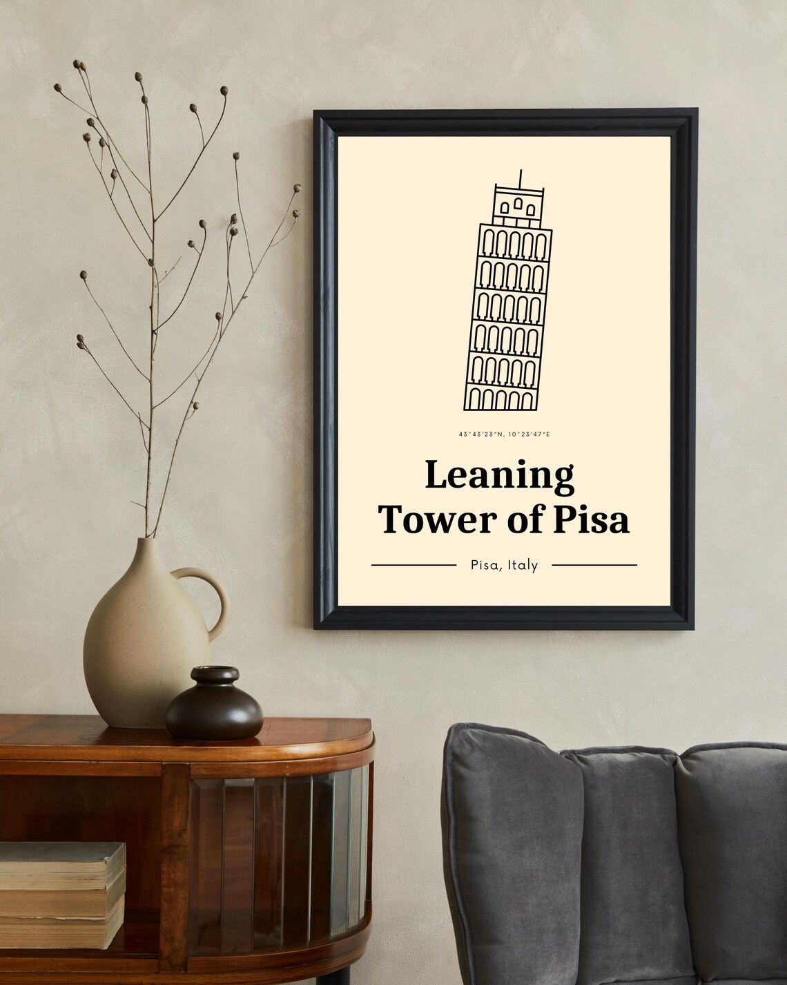 Leaning Tower Of Pisa, Minimalistic Travel Poster - Image 2