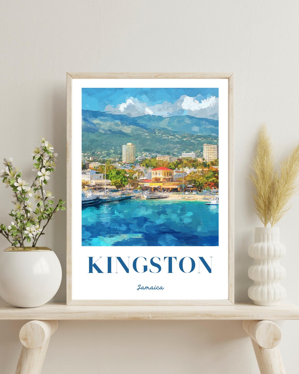 Kingston Jamaica Travel Poster, Caribbean Gift