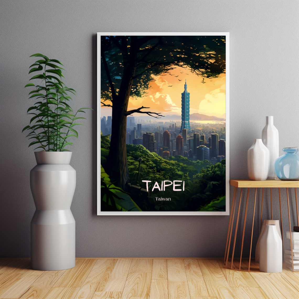 Taipei Travel Poster, Taiwan Christmas Gift