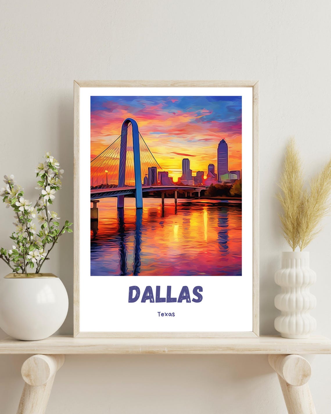 Dallas Texas Travel Poster, USA Gift Souvenir