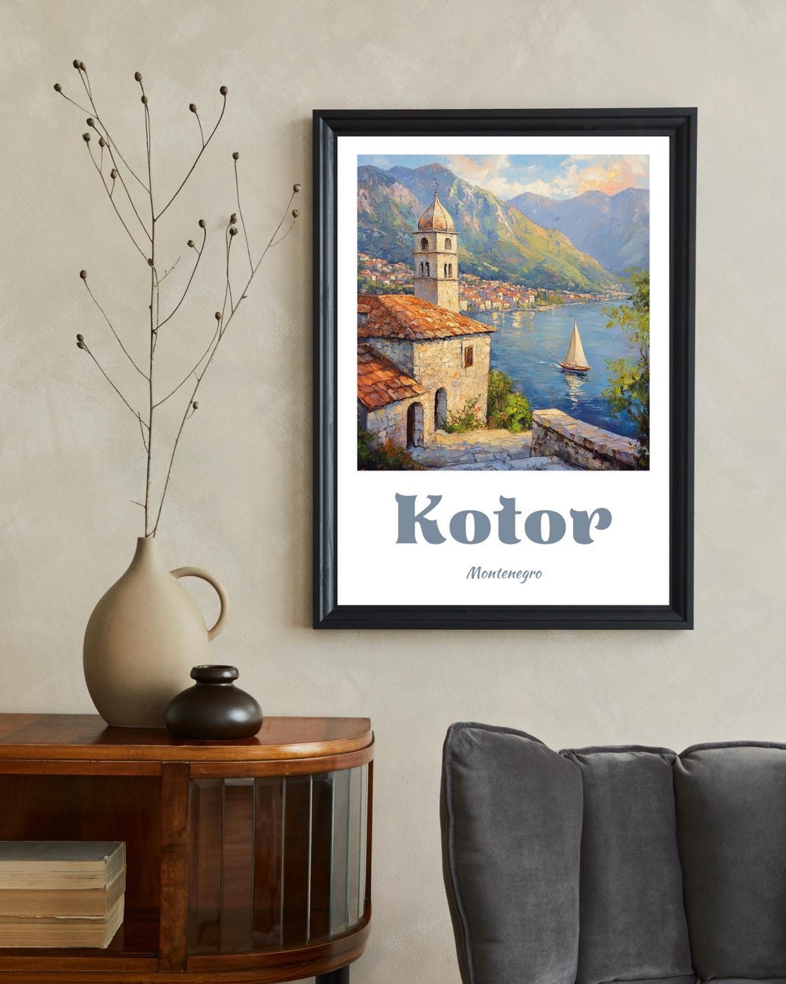 Kotor Montenegro Travel Poster, Bay of Kotor - Image 2