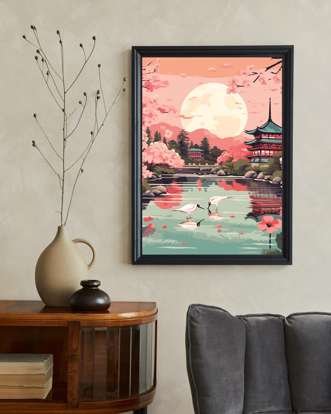 Kyoto Travel Poster, Japan Cherry Trees Spring - Image 2