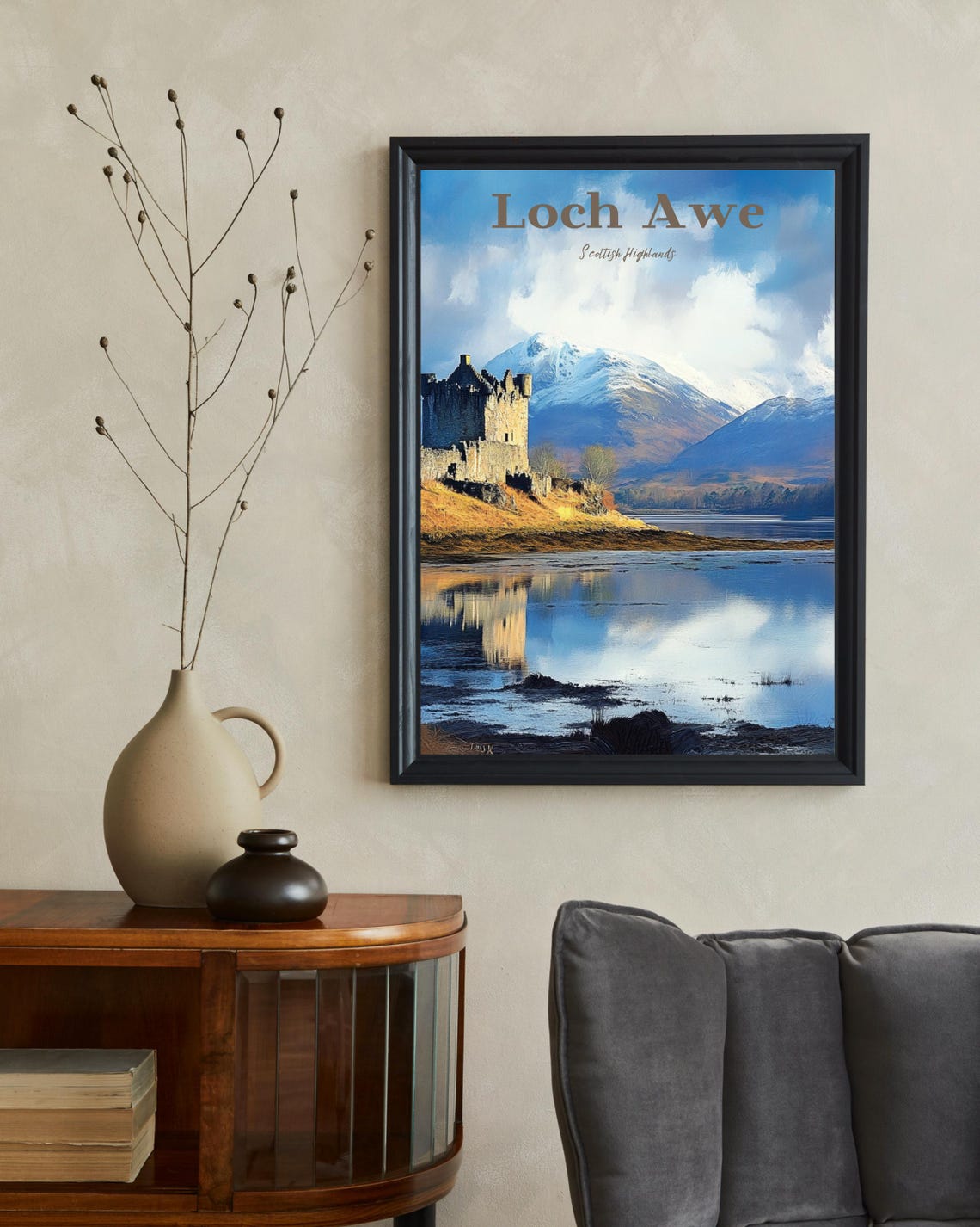 Loch Awe Scotland Poster Loch Awe Art Print Loch Awe Travel Poster Scotland Lake Wall Art Scottish Highlands Landscape Art Uk Nature - Image 2