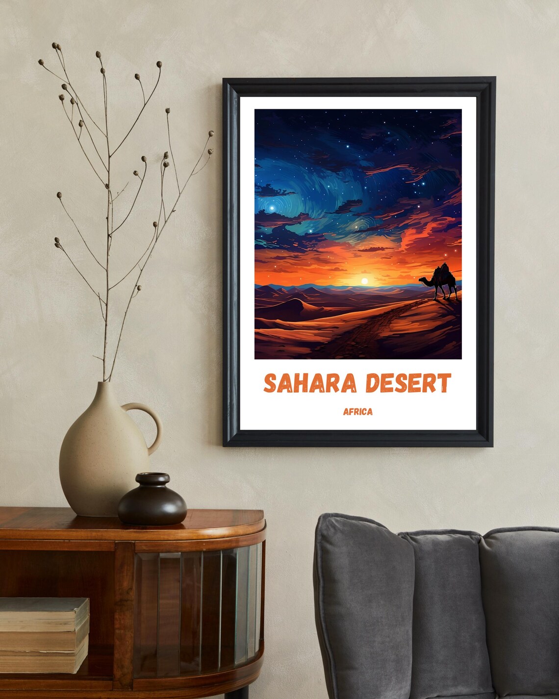 Sahara Desert Travel Poster, African Desert Artwork - Image 2