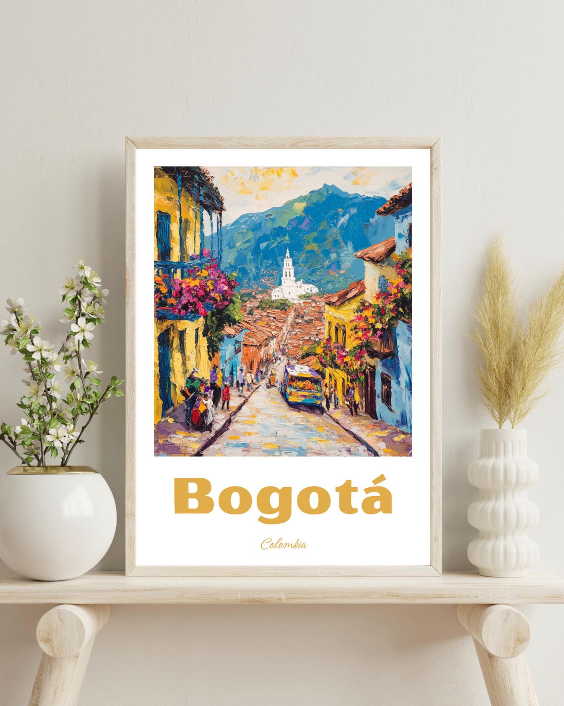 Bogota Colombia Travel Poster, Gift for Colombia Lovers