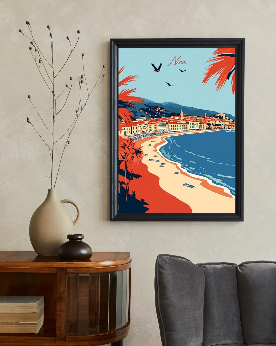 Nice France Retro Travel Poster, French Riviera - Image 2