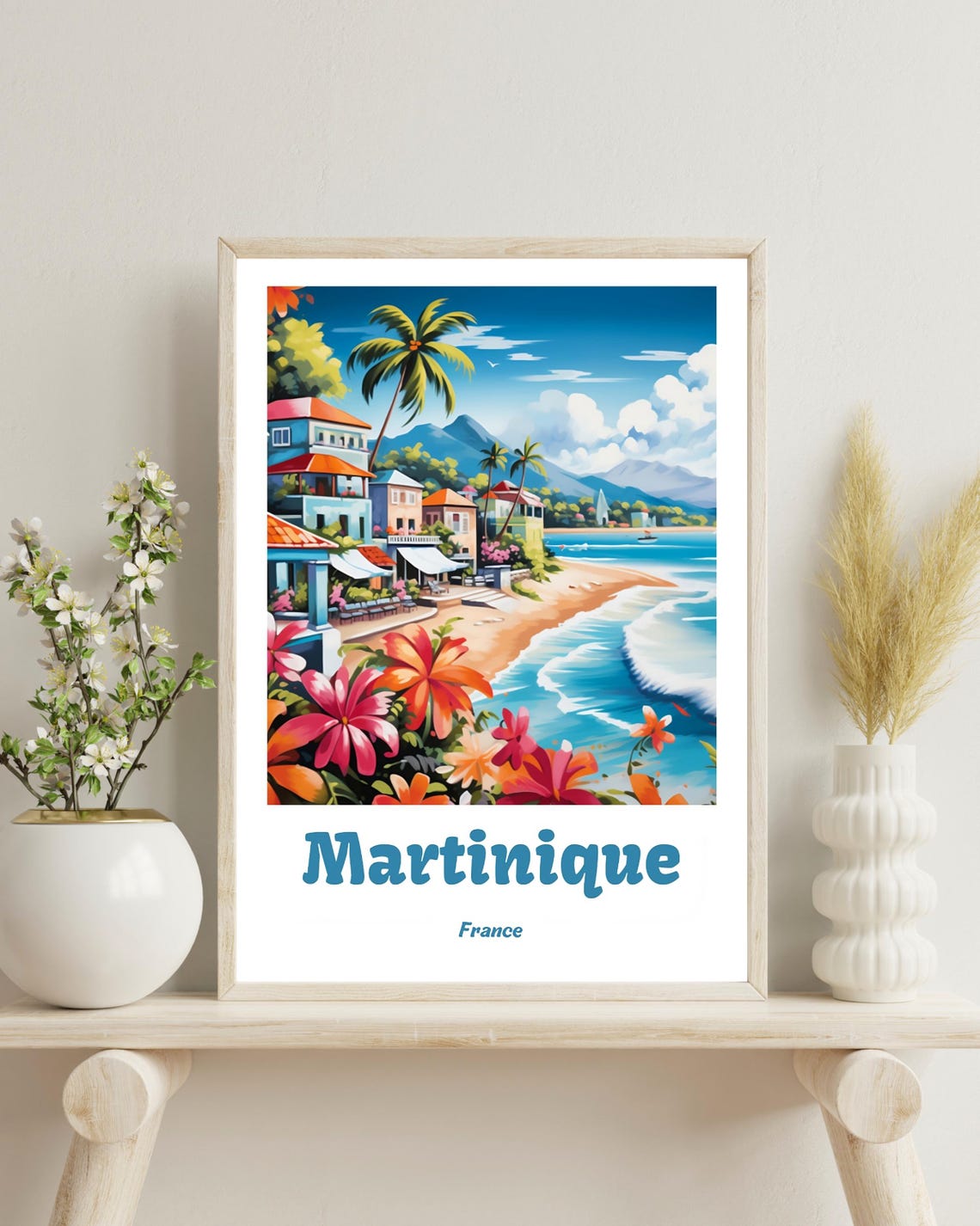 Martinique Travel Poster, Caribbean Home Decor