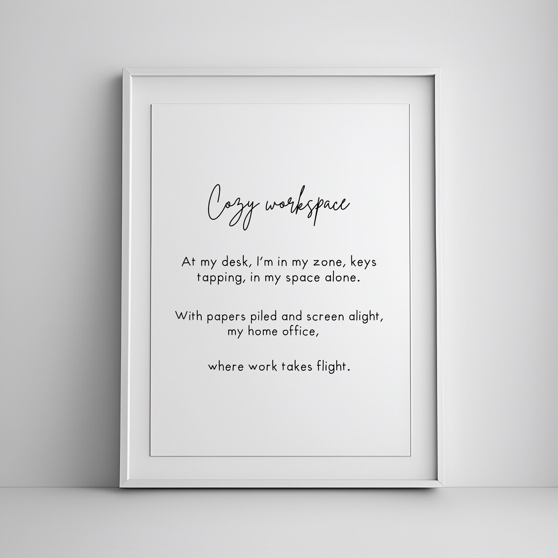 Home Office Decor - Workspace Poem Art Print