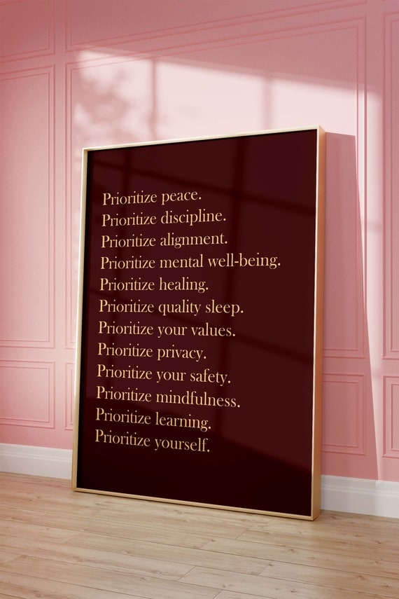 Affirmations Wall Art Home Office Decor Daily Quote Desk Women Minimalist