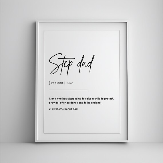 Step Dad Dictionary Definition Noun Birthday Gift Wall Decor Poster