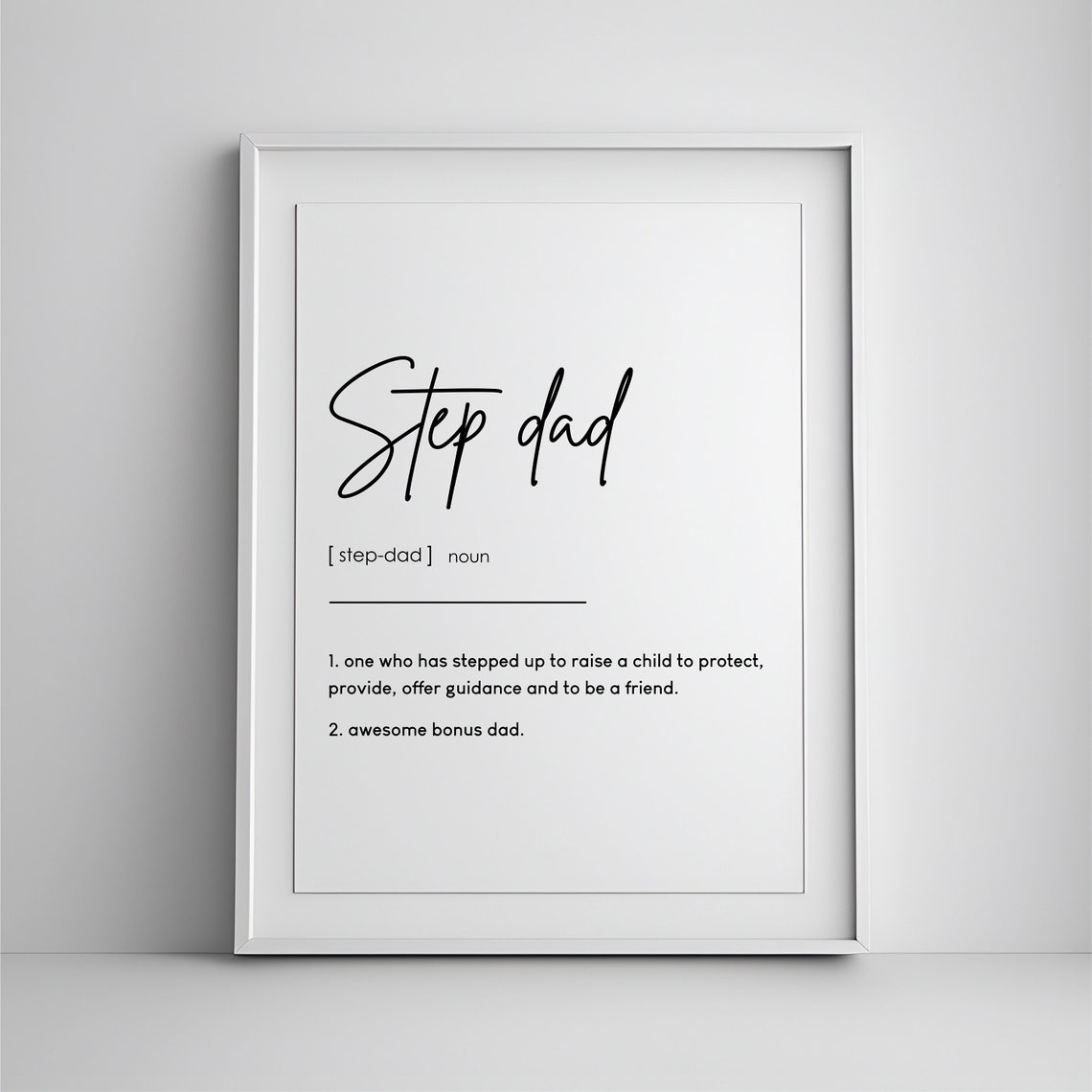 Step Dad Dictionary Definition Noun Birthday Gift Wall Decor Poster