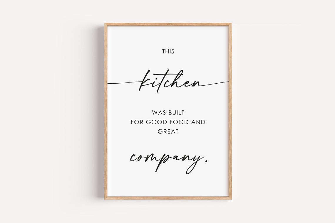 Kitchen Wall Art Quote Prints Food Dining Room Decor Minimalist