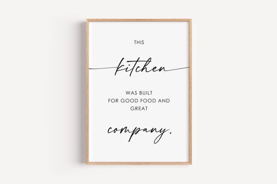 Kitchen Wall Art Quote Prints Food Dining Room Decor Minimalist