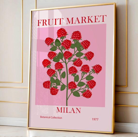 Fruit Market Prints Kitchen Decor Poster Botanical Wall Art Colorful Print