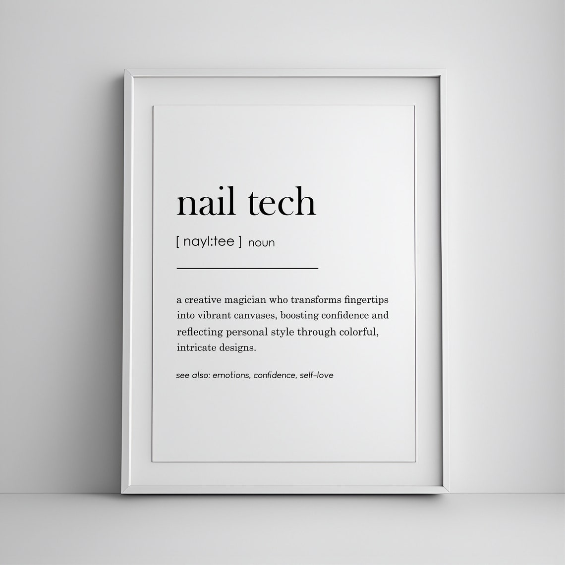 Nail Tech Definition Dictionary Style Salon Artist Gift Poster