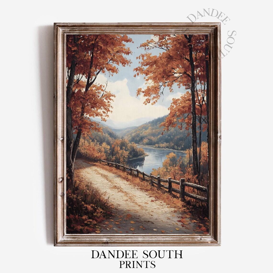 Fall Landscape Vintage Autumn Countryside Art Print