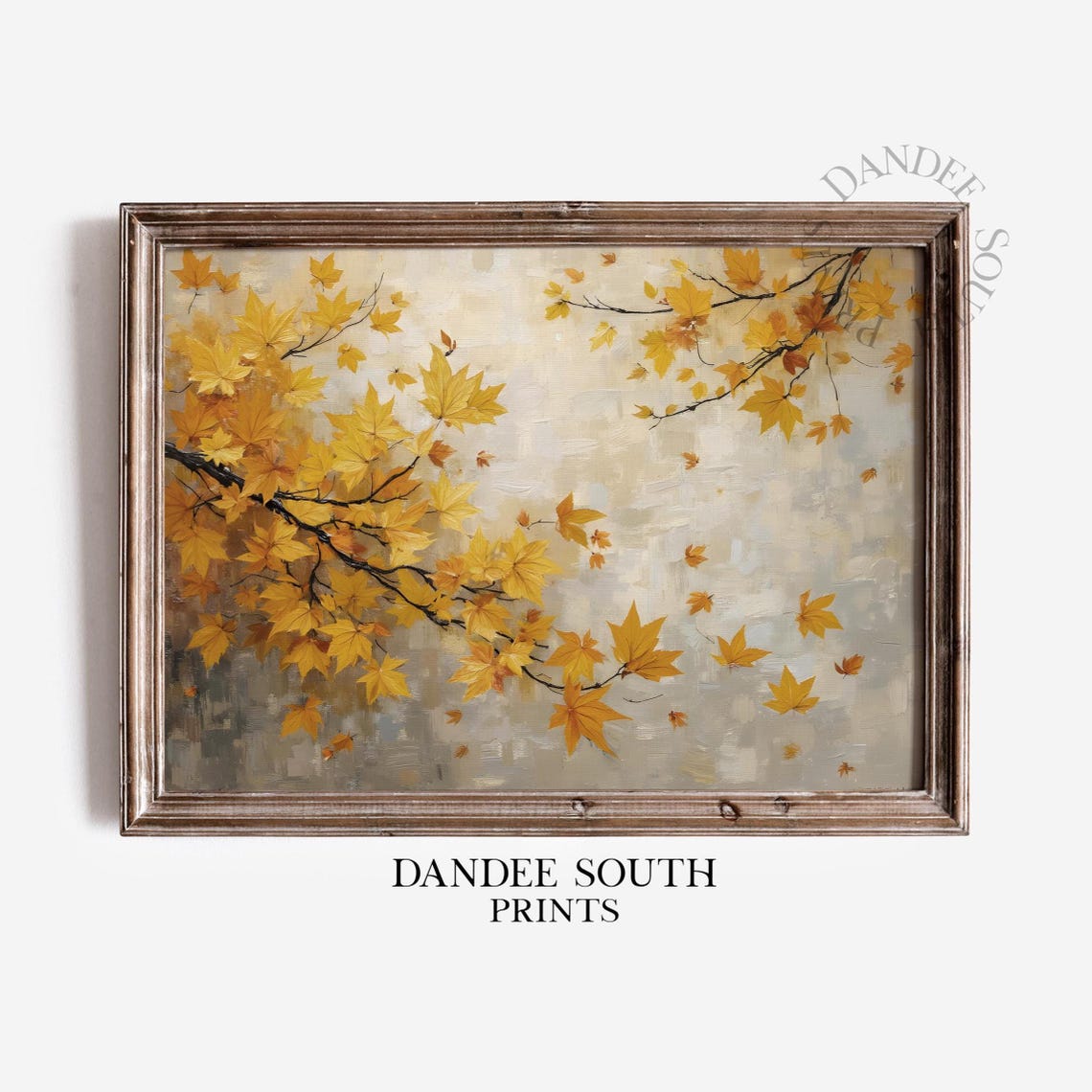 Fall Leaves Wall Art Rustic Autumn Print Vintage Farmhouse Thanksgiving Home Decor 615