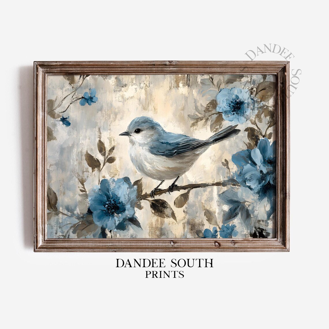 Vintage Spring Bird Art Print, French Country Farmhouse