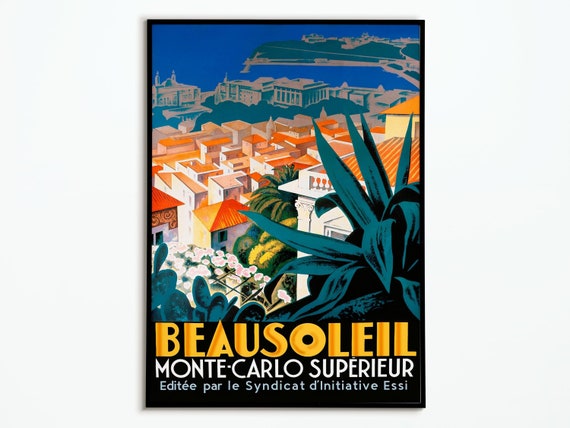 Vintage Poster Voyage Monte Carlo Travel Poster Monte Carlo Poster Tourism Interior Design Print Poster