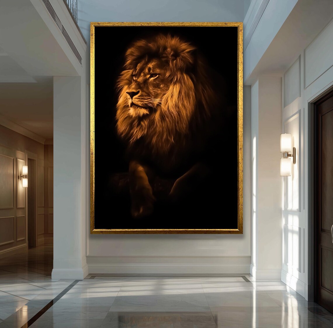 Lion Portrait, Safari Wildlife Art Print
