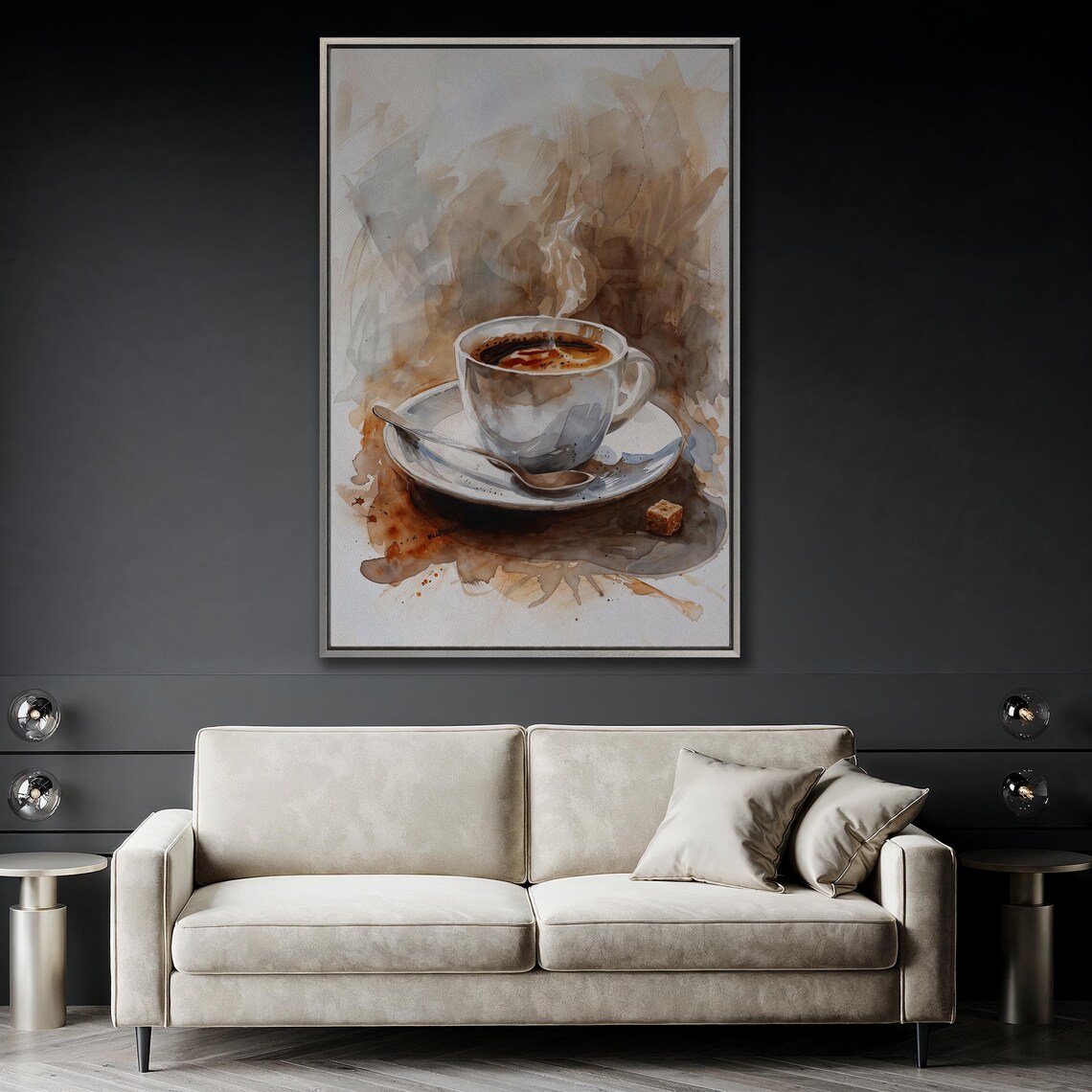 Coffee Cup Watercolor Print, Modern Kitchen Decor - Image 2