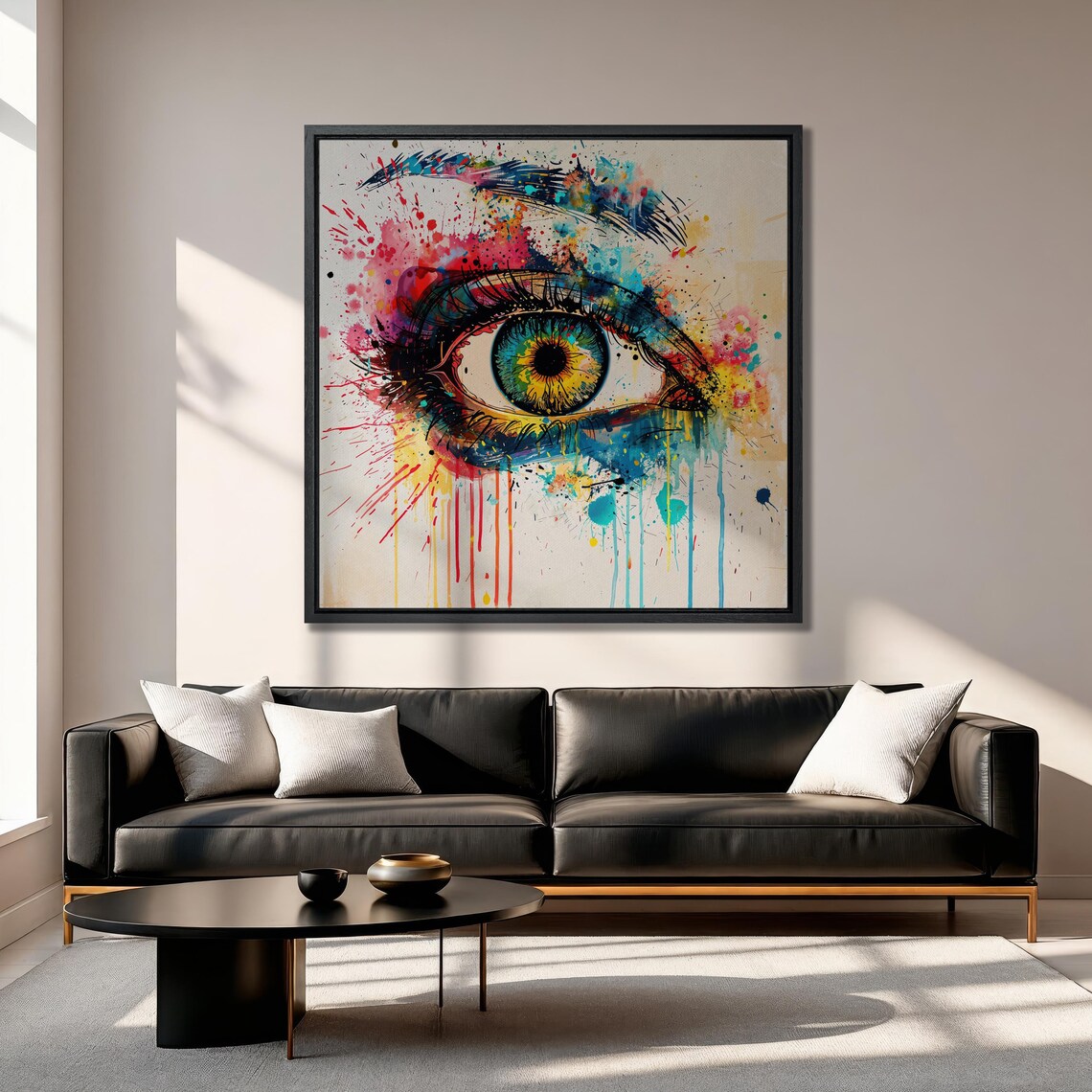 Colorful Eye Pop Art Painting Print, Abstract Decor - Image 4
