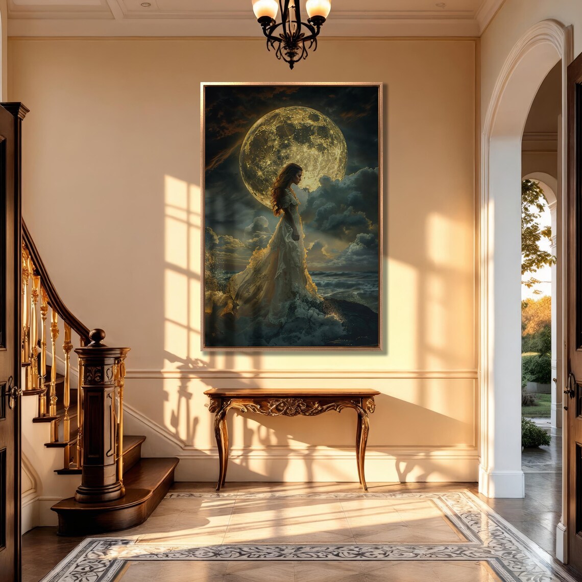 Mystic Full Moon Woman, Romantic Fantasy Poster - Image 4