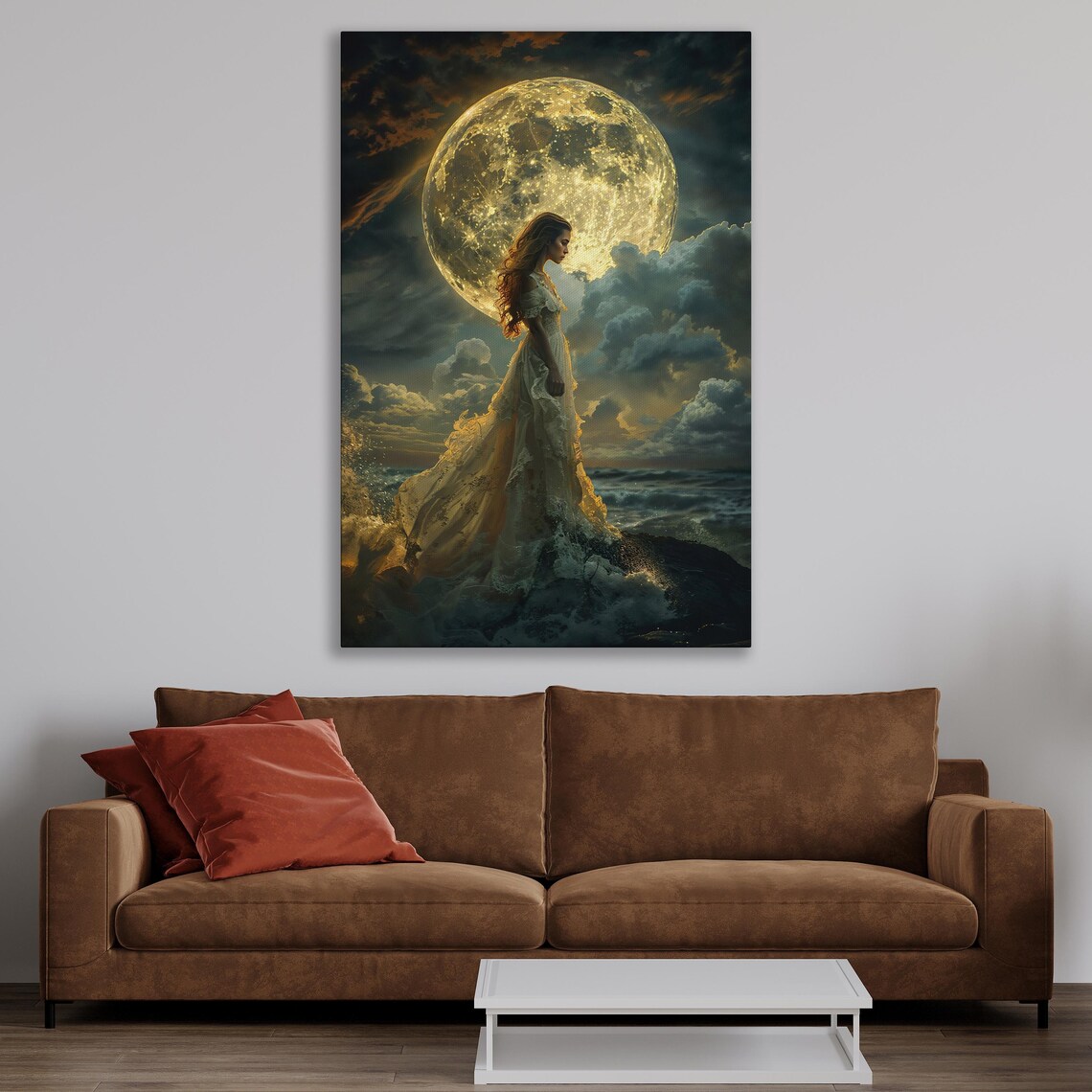 Mystic Full Moon Woman, Romantic Fantasy Poster - Image 2