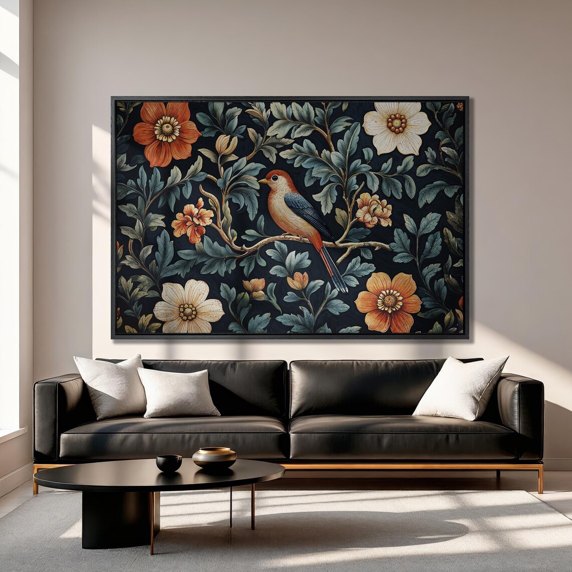 Bird in Floral Paradise, Spring Botanical Art Print - Image 3