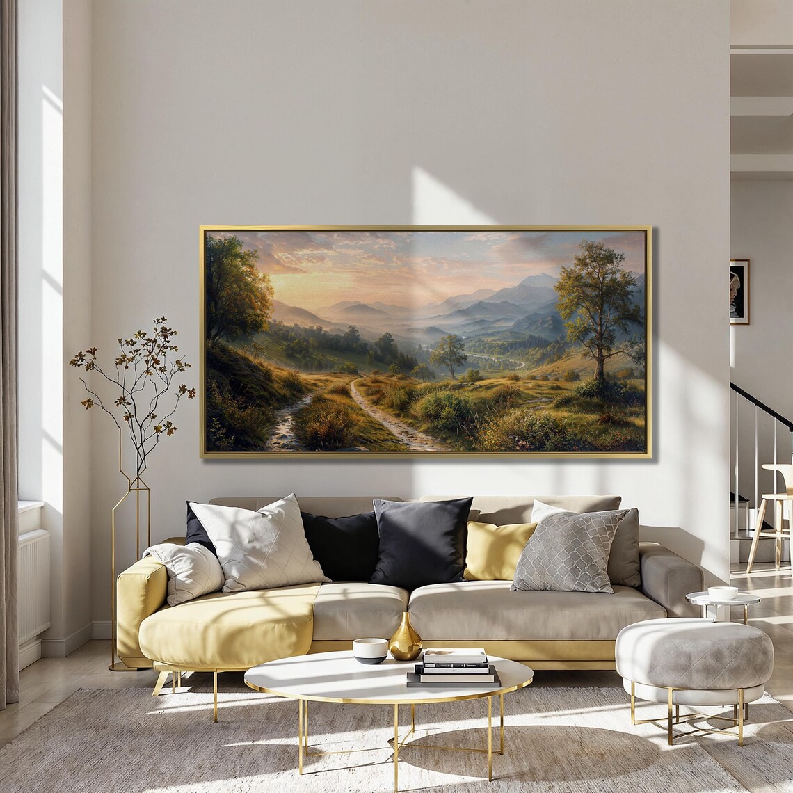 Misty Mountain Valley Morning Light Art Print - Image 3