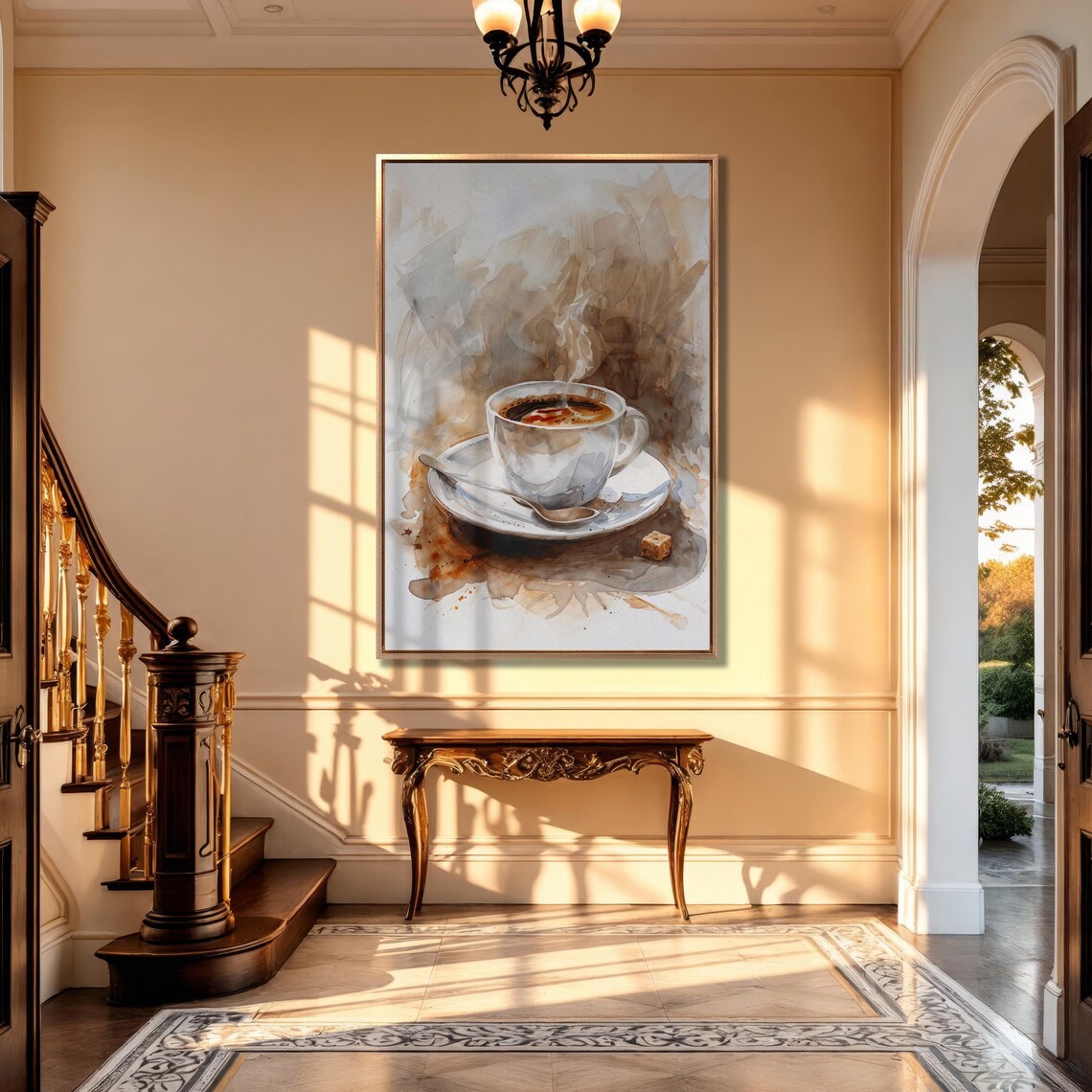 Coffee Cup Watercolor Print, Modern Kitchen Decor - Image 3