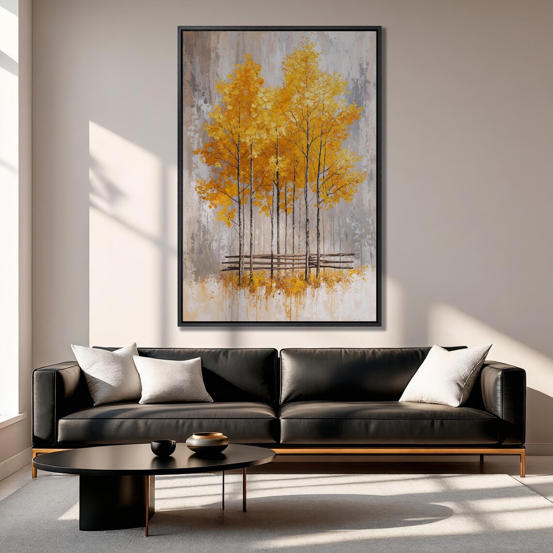 Autumnal Trees Rustic Fall Landscape Art Print - Image 5