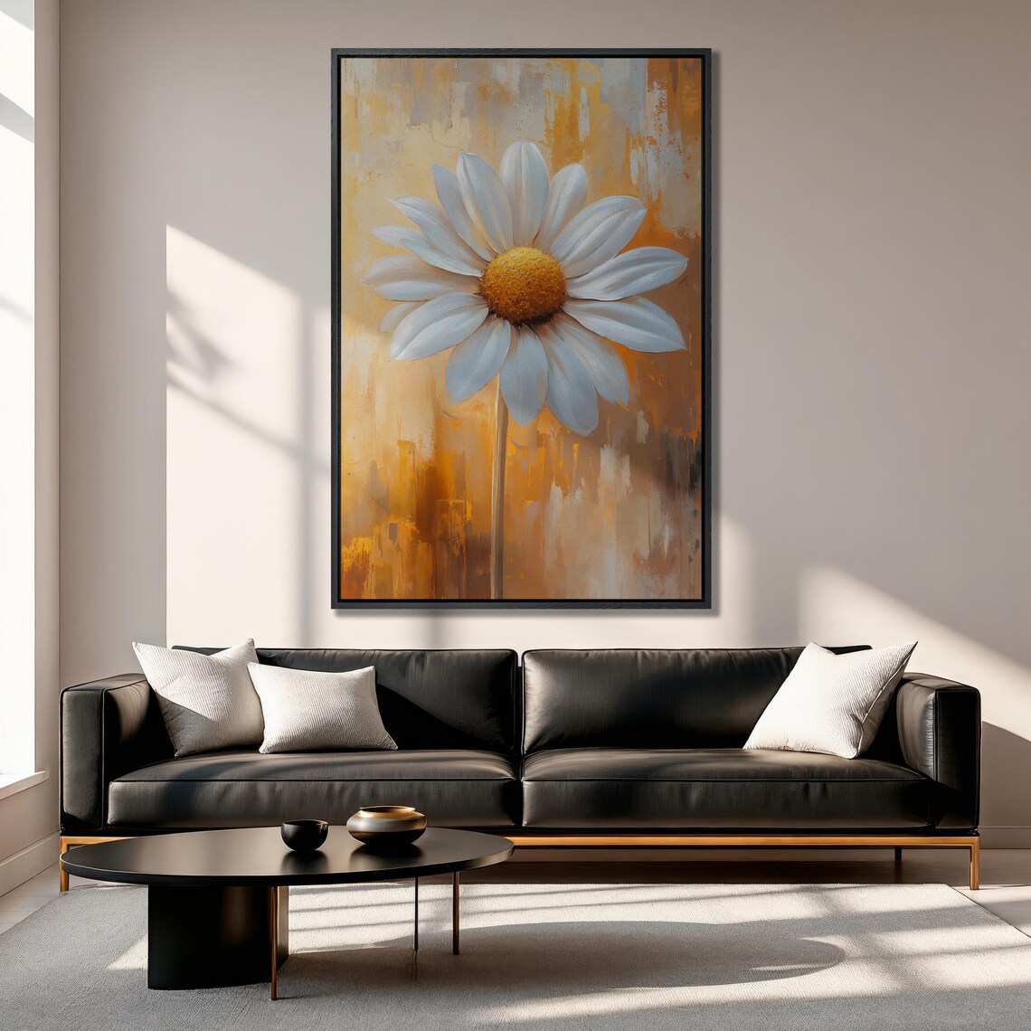White Daisy Botanical Art Print, Modern Floral - Image 4