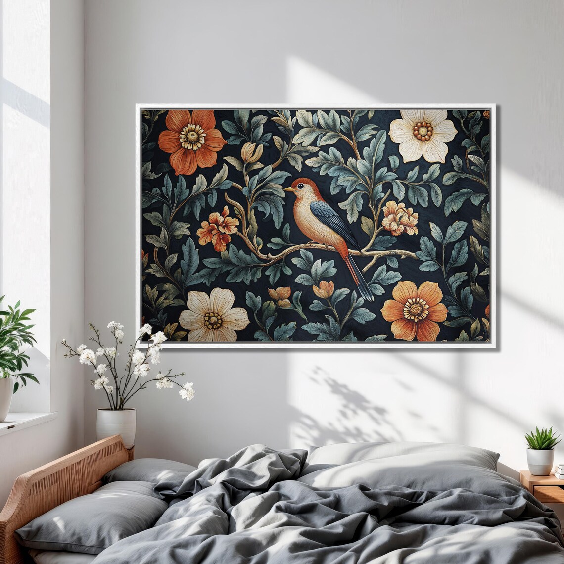 Bird in Floral Paradise, Spring Botanical Art Print - Image 2