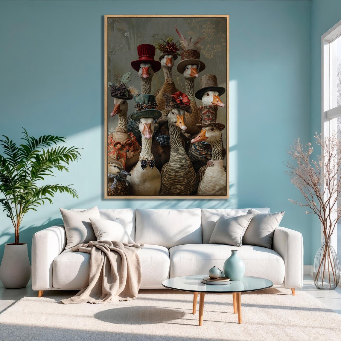 Victorian Geese in Fine Attire, Vintage Poster - Image 5