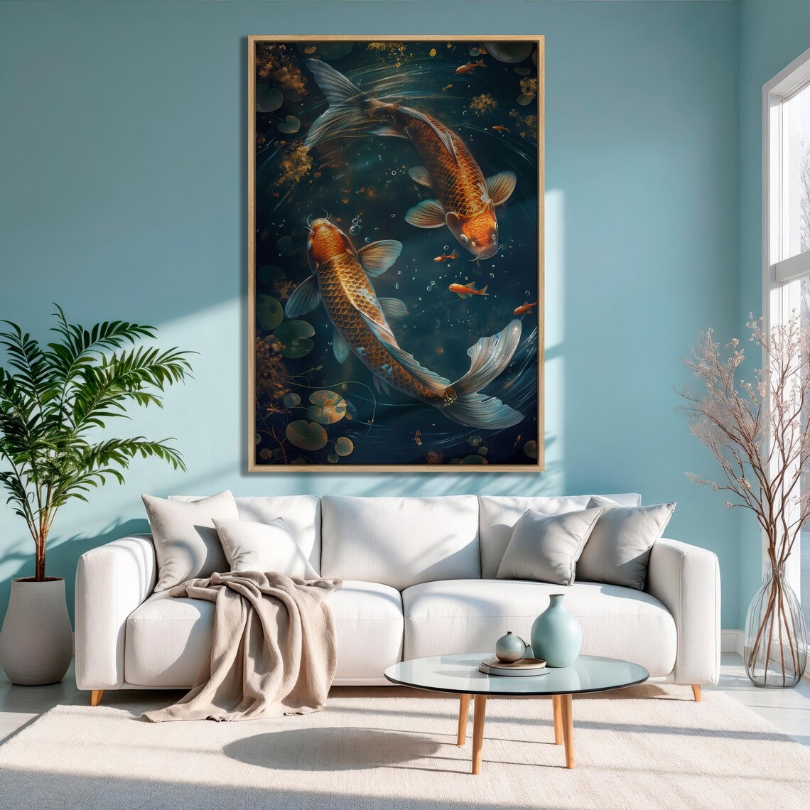 Koi Fish Abstract Art Print, Modern Aquatic Decor - Image 3