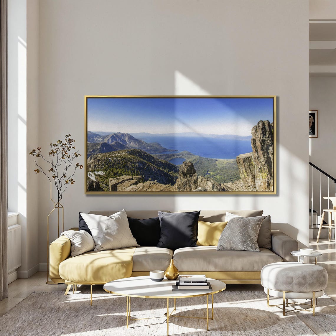 Lake Tahoe Panorama From Mount Tallac Daytime Scenic View Poster - Image 3
