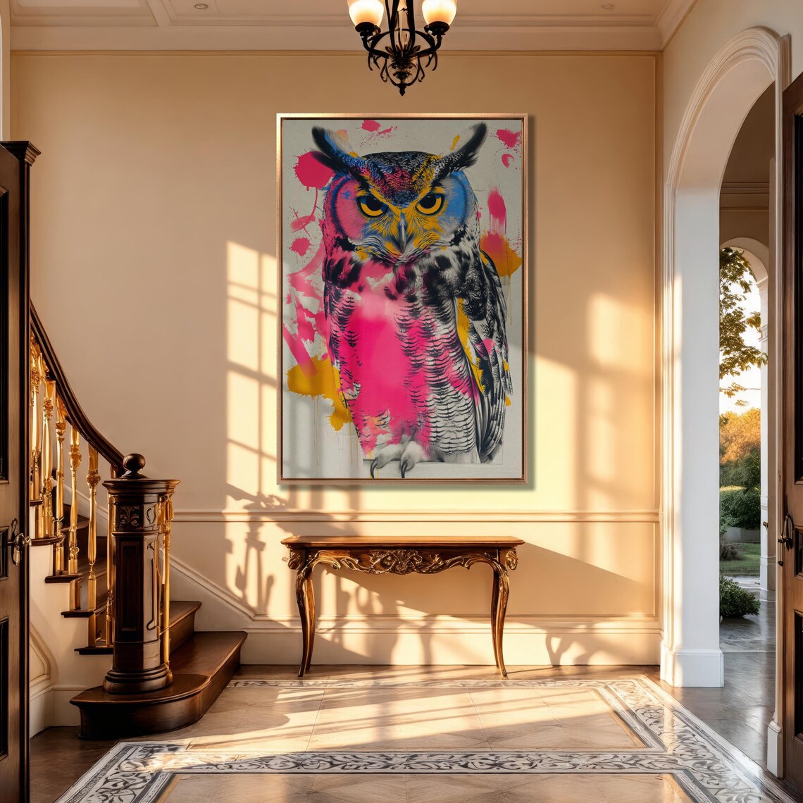 Colorful Owl Abstract Animal Wall Art Print, Vibrant - Image 4