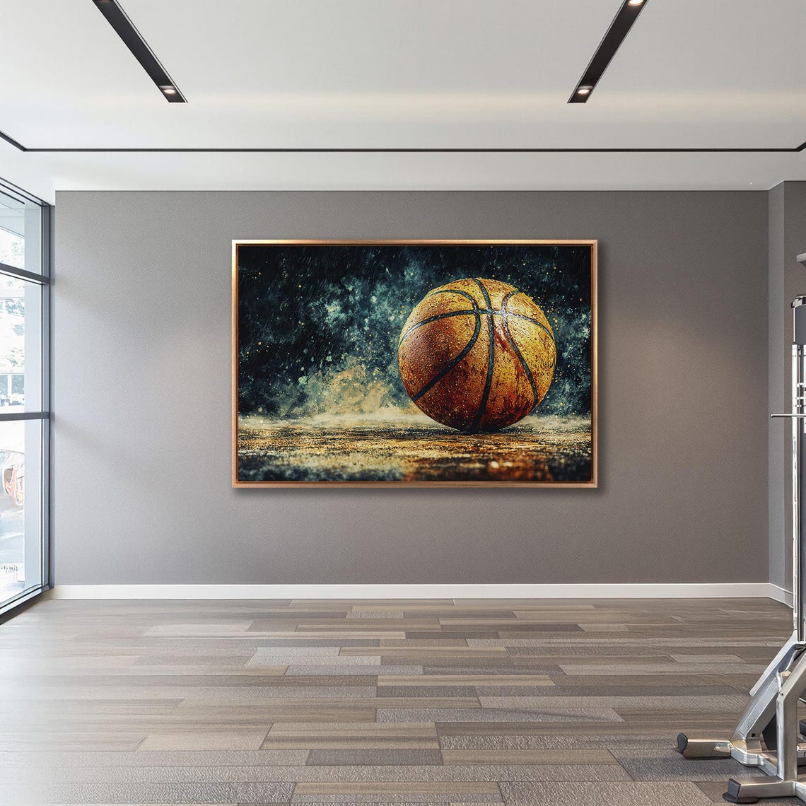 Basketball Abstract Framed Wall Art Modern Sports Painting Print Boys Room Wall Decor Athletic Theme Poster Ready To Hang Gift Idea - Image 3