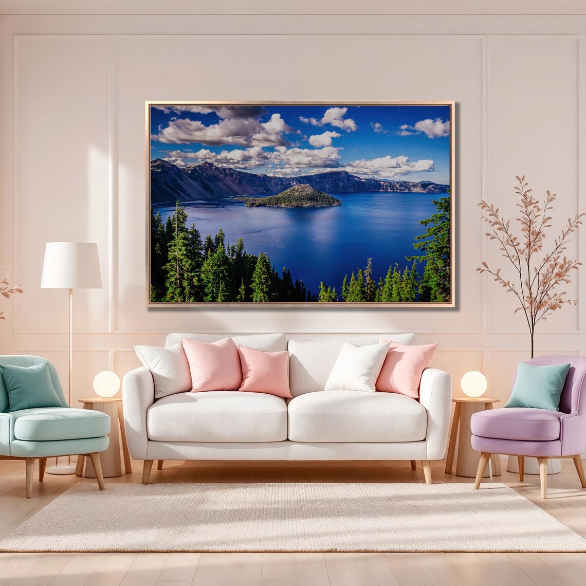 Crater Lake Panoramic Art Print, Oregon Landscape - Image 2