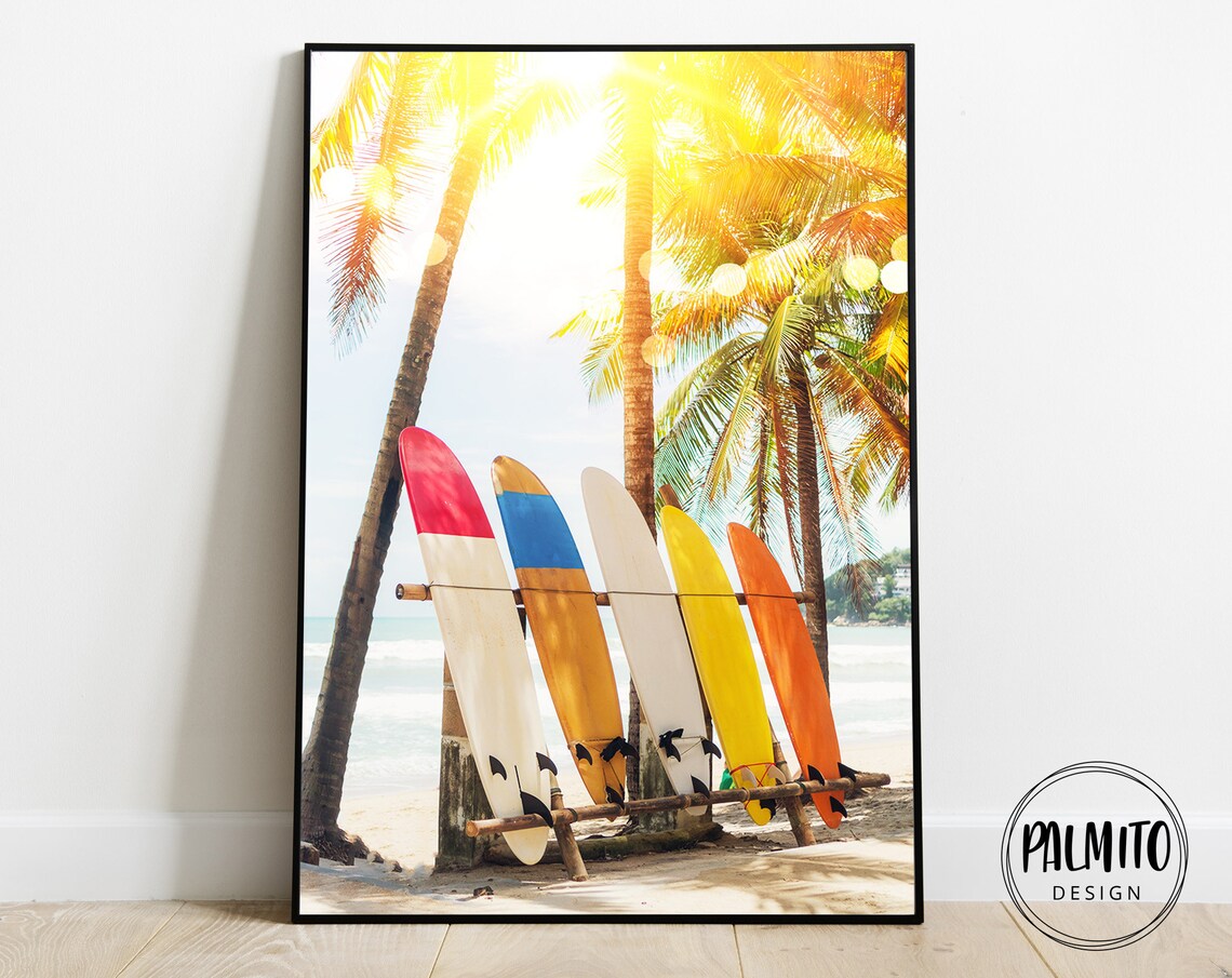 Beach Surfboards Poster, Retro Beach Modern Decor - Image 2