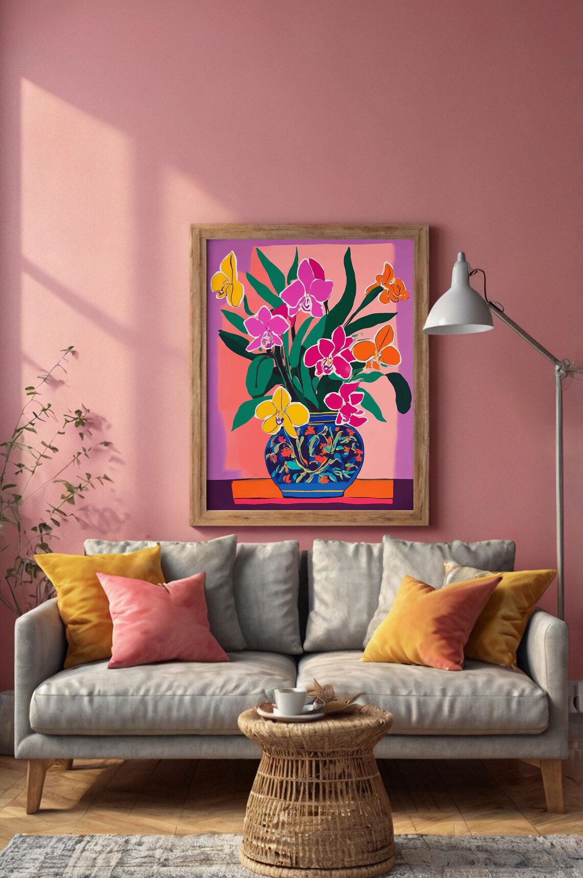 Colorful Floral Botanical Poster, Eclectic Decor Print - Image 3