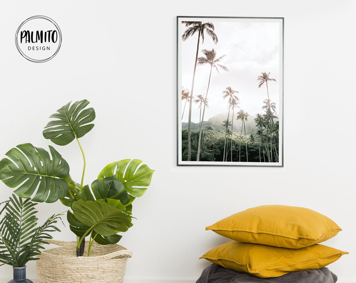 Rainforest Palm Trees Wall Art Emerald Green Botanical Print Palm Trees Print Wall Art Rainforest Poster - Image 3