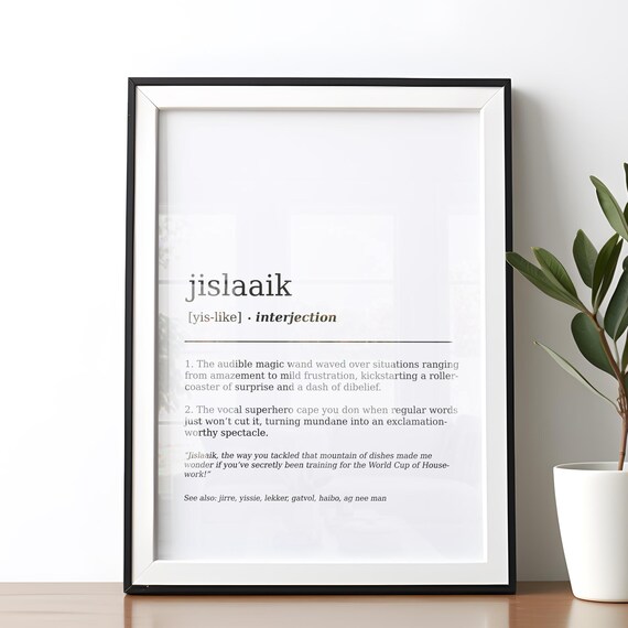 Funny Jislaaik Dictionary Definition Poster, Minimalist