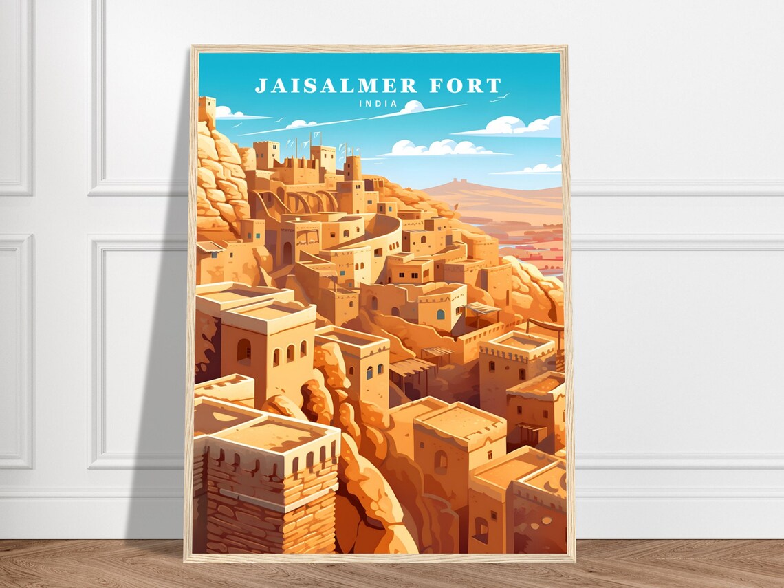 Jaisalmer Fort India Rajasthan Desert Golden Fortress Travel Poster