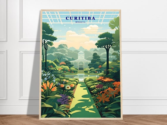 Curitiba Travel Print Brazil Collection Botanical Garden Greenhouse Park Poster Nature Framed Wall Art
